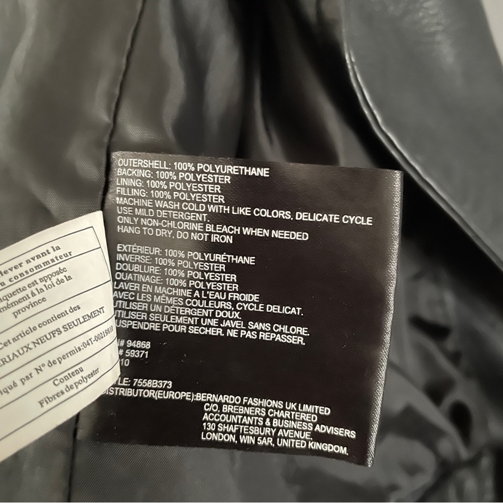 Bernardo Black Leather Motorcycle Moto Jacket Womens Size M - Picture 8 of 9